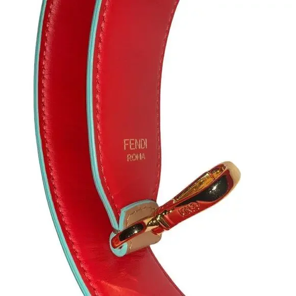 Fendi Multicolor leather bag strap with gold-tone hardware. - Picture 8 of 15